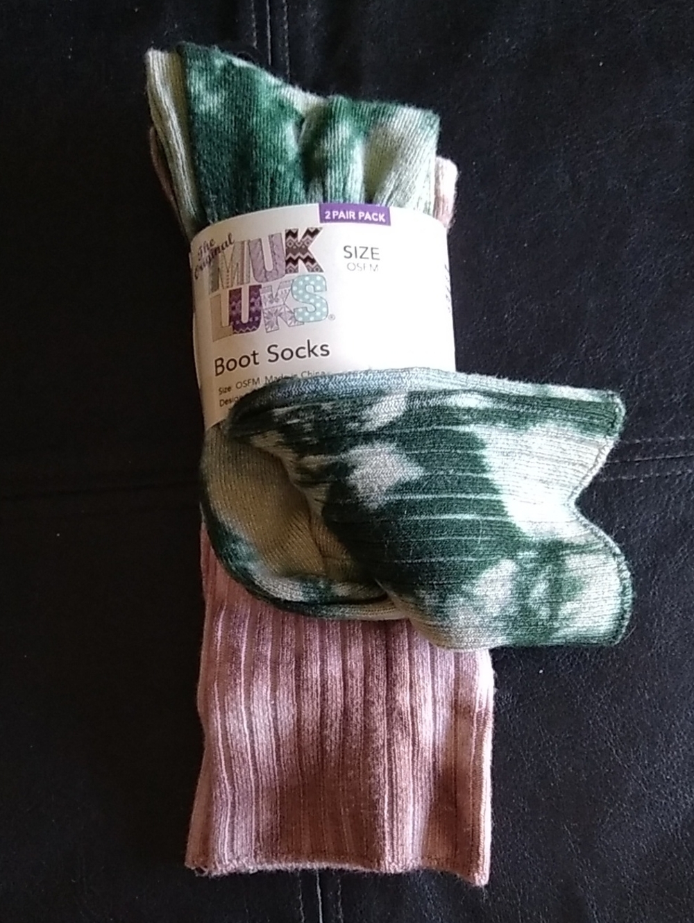 Boot Socks - Green & Pink (2-Pack)